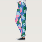 Niedliche Retro Yin Yang Muster Blau Grün Leggings (Links)