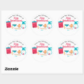 Niedliche Retrobackstoffe, personalisiert von Runder Aufkleber (Blatt)