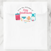 Niedliche Retrobackstoffe, personalisiert von Runder Aufkleber (Tasche)