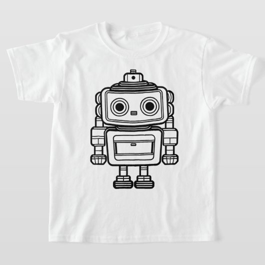 Niedliche Retroboter-Cartoon-Illustration Kinder T-Shirt (Ablage )