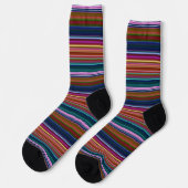 Niedliche Retrofarbenstreifen Socken (Linkes Detail)