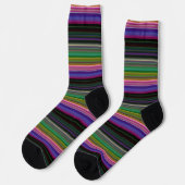 Niedliche Retrofarbenstreifen Socken (Linkes Detail)