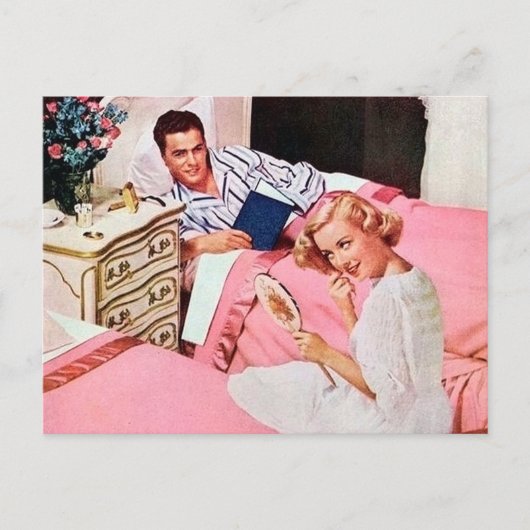 niedliche Retrofrau Vintag Postkarte (Vorderseite)