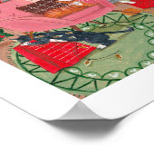 Niedliche Retrokatzen Zuhause Weihnachten in New Y Poster (Ecke)