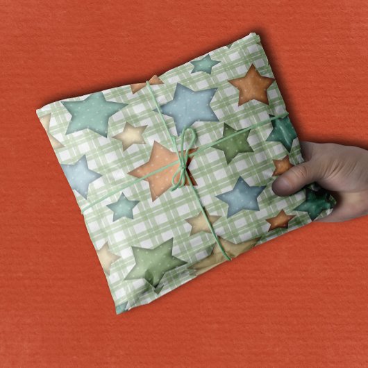 Niedliche Retrostars für Baby Seidenpapier