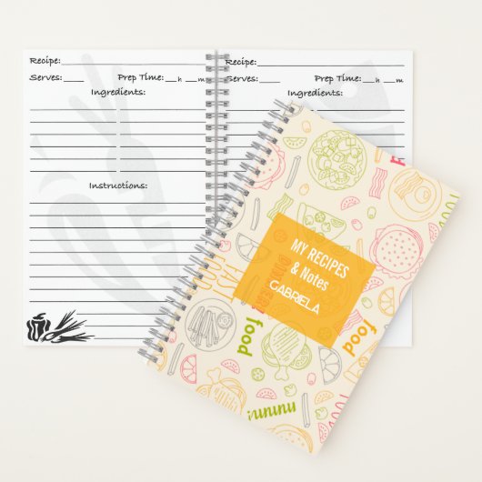 Niedliche Rezepte mit Name Notizblock (Innen)