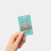 Niedliche Rhino-Cartoon-Abbildung Ausweis (Handheld)