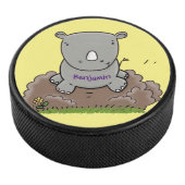 Niedliche Rhino-Cartoon-Abbildung Eishockey Puck (3/4)