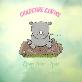 Niedliche Rhino-Cartoon-Abbildung Fensteraufkleber (Blatt 3)