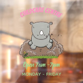 Niedliche Rhino-Cartoon-Abbildung Fensteraufkleber (Blatt 2)