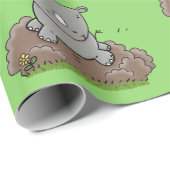 Niedliche Rhino-Cartoon-Abbildung Geschenkpapier (Rolleneckpunkt)