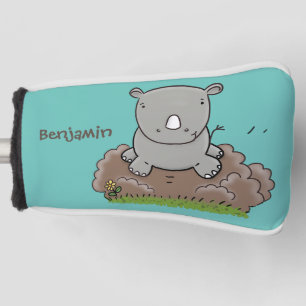 Niedliche Rhino-Cartoon-Abbildung Golf Headcover