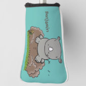Niedliche Rhino-Cartoon-Abbildung Golf Headcover (Rotieren 90)
