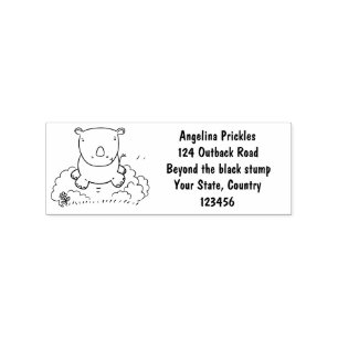 Niedliche Rhino-Cartoon-Abbildung Gummistempel