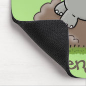 Niedliche Rhino-Cartoon-Abbildung Mousepad (Ecke)