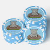 Niedliche Rhino-Cartoon-Abbildung Pokerchips (Stapel)