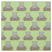 Niedliche Rhino-Cartoon-Abbildung Stoff (Muster)