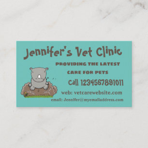 Niedliche Rhino-Cartoon-Abbildung Visitenkarte