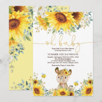 Niedliche Rhino Sonnenblume Honey Bee Baby Dusche