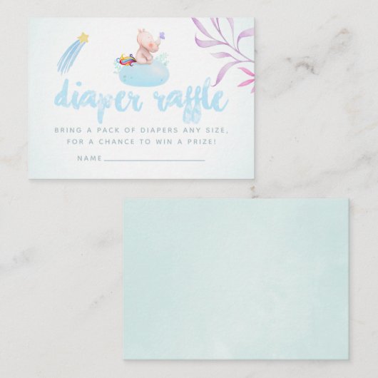 Niedliche Rhino Unicorn Kinderdusche Windelwindeln Begleitkarte (Vorne/Hinten)