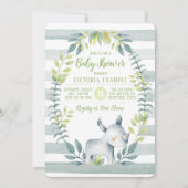 Niedliche Rhinoceros Kinderdusche Einladungen (Vorderseite)