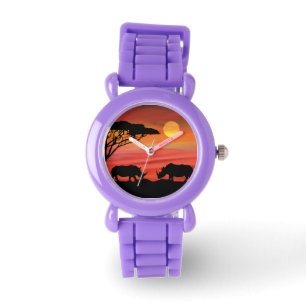Niedliche Rhinozeros in den Serengeti Armbanduhr
