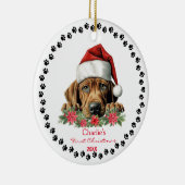Niedliche Rhodesian Ridgeback Dog Weihnachtsmannmü Keramik Ornament (Rechts)