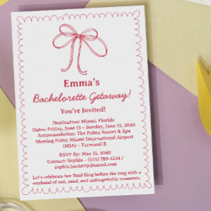 Niedliche Ribbon Bachelorette Einladung
