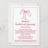 Niedliche Ribbon Bachelorette Einladung (Vorderseite)