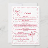 Niedliche Ribbon Bachelorette Einladung (Rückseite)