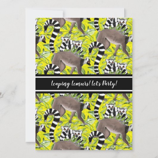 Niedliche Ringschwanzlemuren Madagaskar Jungle Par Einladung (Rückseite)