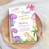 Niedliche Roar Party Card für Mädchen Einladung
