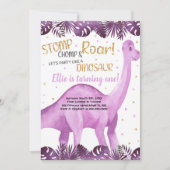 Niedliche Roarsome Party Card für Mädchen Einladung (Vorderseite)