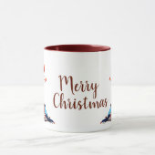 Niedliche Robin Birds auf der Roten Berry Branch W Tasse (Zentrum)