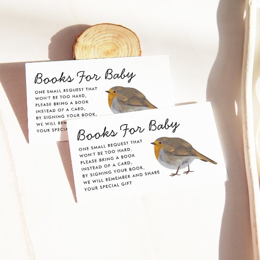 Niedliche Robin Book Request Enclosure Card Begleitkarte