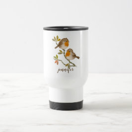 Niedliche Robin Redammes Personalisiert Travel Mug Reisebecher