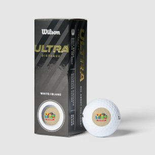 Niedliche Robin und die vier farbenfrohen Geschenk Golfball
