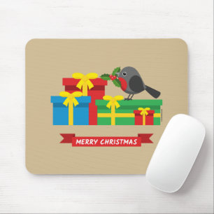 Niedliche Robin und die vier farbenfrohen Geschenk Mousepad