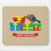 Niedliche Robin und die vier farbenfrohen Geschenk Mousepad (Vorne)