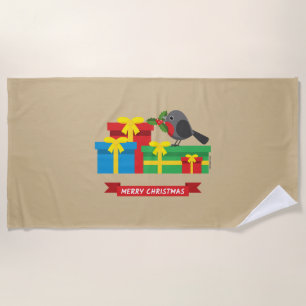 Niedliche Robin und die vier farbenfrohen Geschenk Strandtuch