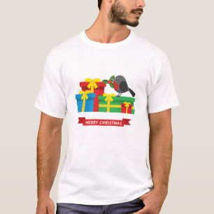 Niedliche Robin und die vier farbenfrohen Geschenk T-Shirt