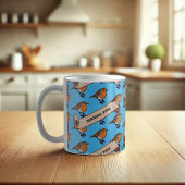 Niedliche Robin Vogelbeobachtung Fuel Retro Pixel  Kaffeetasse