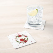 Niedliche Robin Weihnachtskranz-Dekoration Rechteckiger Pappuntersetzer (Vor Ort)