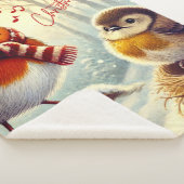 Niedliche Robins, Weihnachten gefroren Sherpadecke (3/4)