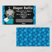 Niedliche Robot Baby Shower Diaper Raffle Tickets  Begleitkarte (Vorne/Hinten)
