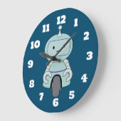 Niedliche Robot-Illustration Große Wanduhr (Winkel)