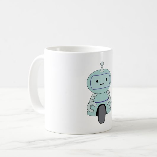 Niedliche Robot-Illustration Kaffeetasse (Vorderseite Links)