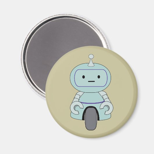 Niedliche Robot-Illustration Magnet (Vorderseite/Rückseite)