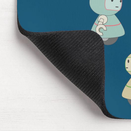 Niedliche Robot-Illustration Mousepad (Ecke)