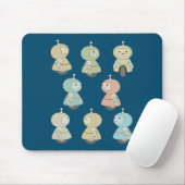 Niedliche Robot-Illustration Mousepad (Mit Mouse)